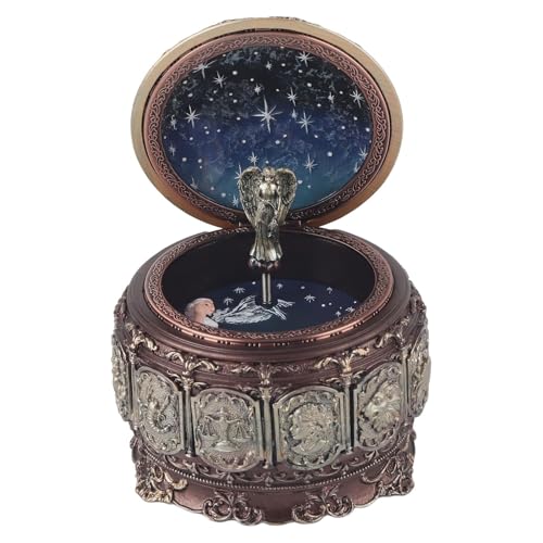 VIFERR Caja de Música Vintage con 12 Constelaciones, Caja de Música con Diosa Giratoria, Luces LED, Regalo de Cumpleaños de Navidad (Piscis)