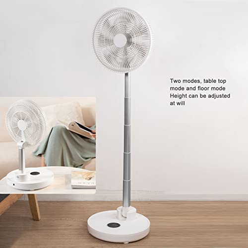 Ventilador de chão oscilante Ventilador de pedestal de pé Ventilador de mesa retrátil, 12 polegadas