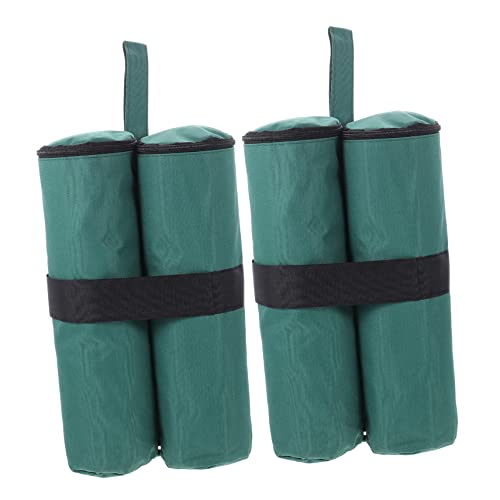 HEMOTON 2 Piezas Saco de Arena Anti-vendaval Base sombrilla Tent Fijación de Tienda Pesas cámping Bolsa de Peso para Tienda de campaña al Aire Libre Bolsas de Arena Tela Oxford Dark Green