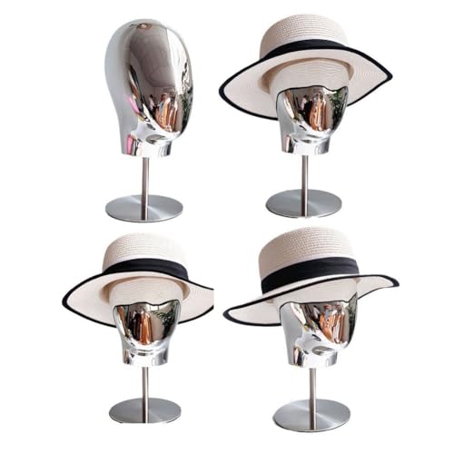 Modelo de cabeza de maniquí metálico para organizar sombreros sin que pierdan forma 3