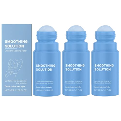 Smoothing Solution Ingrown Hair Treatment, Roll On Soothes Razor Bumps Serum contra vellos encarnados y quemaduras de afeitado, aceite después del afeitado para zonas íntimas, axilas y piel sensible