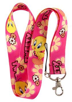 Tweety Bird Pink Keychain Lanyard