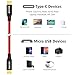 AGVEE 2 Pack 1ft USB-C to Micro USB Cable, Gold Plated End Tips, Braided Charger Data Sync Cord Charging Adapter for Micro USB Devices, PS4, Kindle, Android Phone, Red