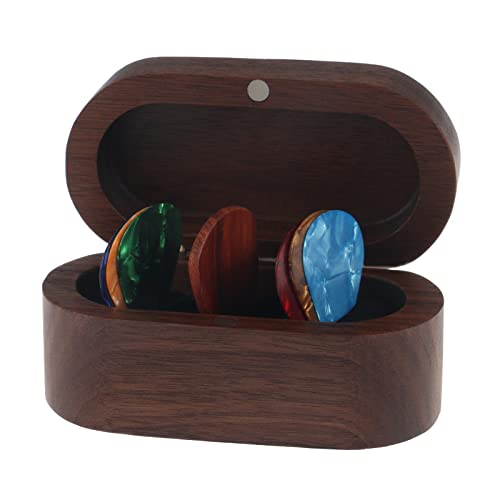 Walnut Guitar Pick Holder Set with Picks