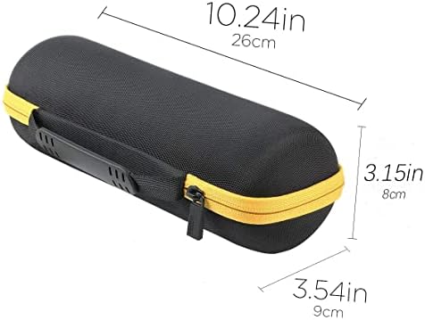 co2CREA Twardy futerał podróżny dla JBL Flip 6 / JBL Flip 5 Przenośny głośnik Bluetooth (tylko pudełko) (Flip 6/5 etui, czarny+żółty zamek błyskawiczny)