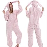 AYJMA Lila Katze Onesies Erwachsene Kigurumi Onesie Pyjamas Cosplay Kostüm Schlafanzug Nachtwäsche Jumpsuit Party Karneval Kleidung M Pink