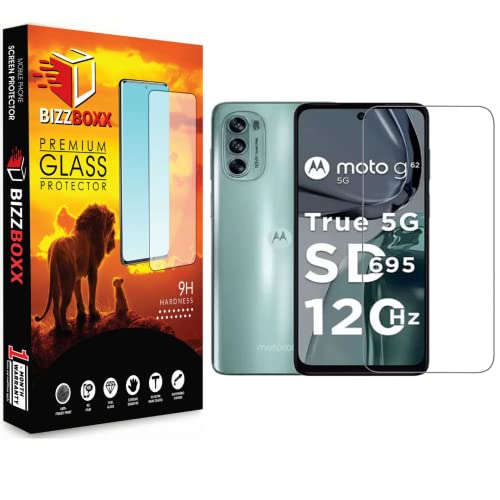 Image of MOTOROLA G62 5G Tempered Glass | DuraGlass & Anti Explosion | Full Screen Coverage-Edge to Edge | 9H Hardness | With Easy Installation Kit (Pack of 1)