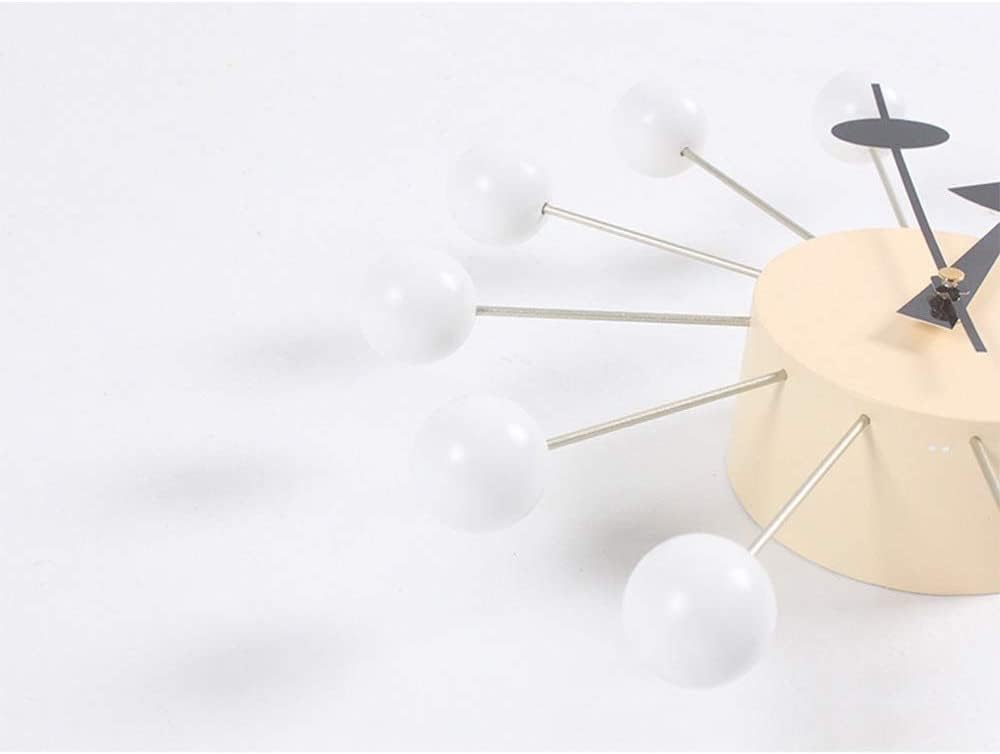 Wall Clock Solid Wood Wall Clock, Stylish Metal Wall Clock, White Candy Wall Clock, Living Room Bedroom Decoration Clock (32cm in Diameter)