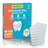 Kieferorthopädisches Wachs für Zahnspangen – 210 Stück einzeln verpackte Dentalwachs-Perlen, Schmerzlinderung bei Zahnspangen & anderen Apparaturen, Minzgeschmack (Großpackung)