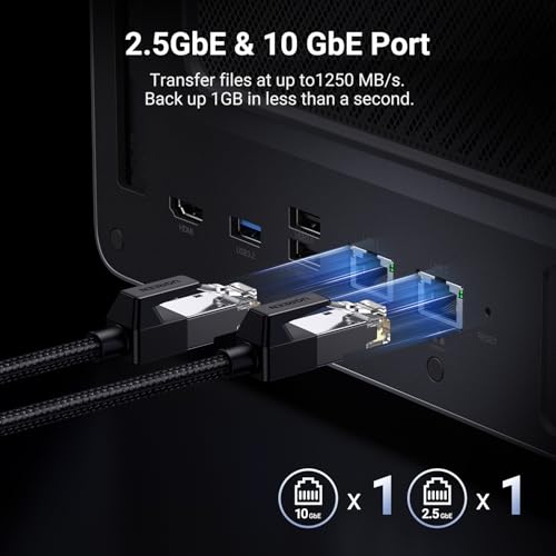 Image of UGREEN NAS DXP6800 Plus 6-Bay Desktop NAS, Intel i3 1215u 6-Core CPU, 8GB DDR5 RAM, Built-in 128G SSD, 1x 10GbE and 1x 2.5GbE LAN Port, 2X M.2 NVMe Slots, 4K HDMI, Network Attached Storage (Diskless)