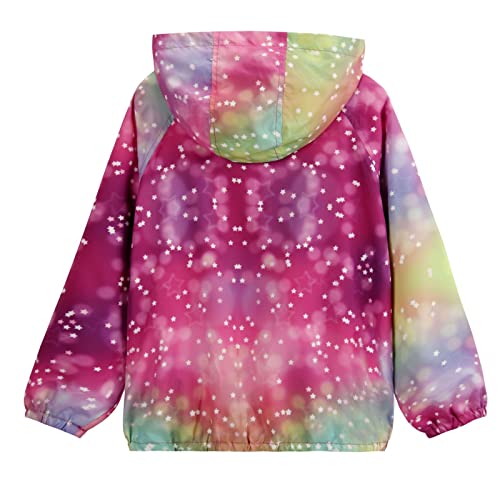 WELAKEN Baby Girls\' Water-resistant Tie-dye Printed Jacket Comfortable and light Outerwear Windbreaker - Thumbnail 2