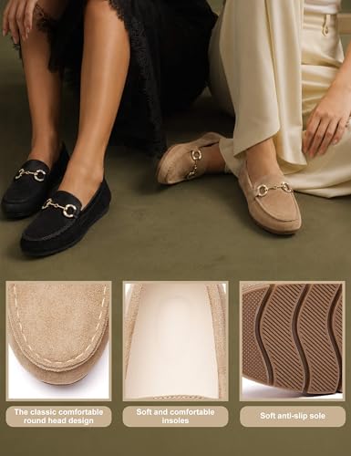 Image of Women's Knit Slip On Loafers - Breathable Mesh Flats with Memory Foam Insole & Arch Support, Non-Slip Comfortable Shoes for Work Office Commute, Driving, Casual Daily Walking (Wide Foot Friendly)