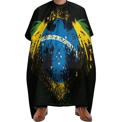 Cape de coupe drapeau brésilien imperméable pour salon de coiffure