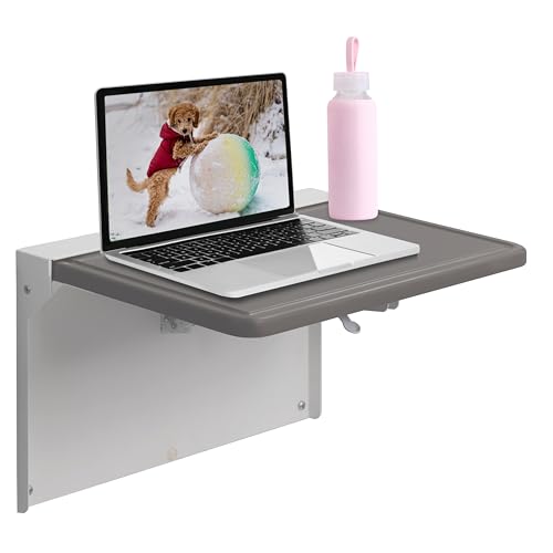Carstens WALLAdesk™ Mini Wall Mounted Desk - Gray, 16.87 x 10.62, Durable, Professional Grade Murphy Desk for Healthcare, Home, Office, Schools - Compact, Slim Wall Mounted Folding Table