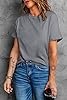 Suncife Womens Summer Casual Crewneck Basic Tshirts Short Sleeve T Shirt Tees Tops (Gray,XXL) #2