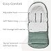 UPPAbaby CozyGanoosh Footmuff - Easily Attaches to UPPAbaby Strollers + RumbleSeat - Ultra-plush, Weather-Proof - Winter Stroller Cover - Gwen (Green Mélange)