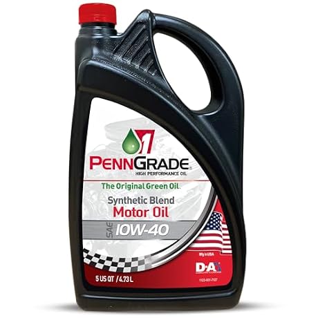 PENN GRADE 1, 71440, Synthetic Blend High Performance Oil SAE 10W-40, 5 Quart