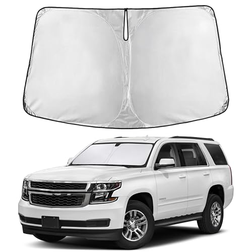 Image of EcoNour Windshield Sunshade Compatible for Chevrolet Tahoe /GMC Yukon 2015-2018 2019 2020, Sun Visor for Front Windshield & Window Sun Shade Cover, UV Heat Blocker & Protector, Car Accessories