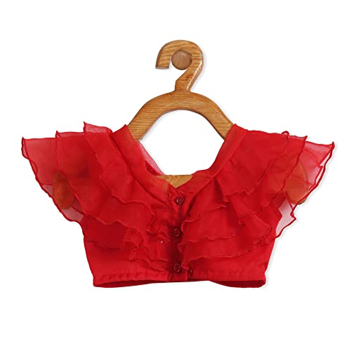 Image of Piccolo, Silk Lehenga with Choli, Ethnic Wear Lehenga Cholis, Sleeveless Blouse, Traditional Dress for Girls