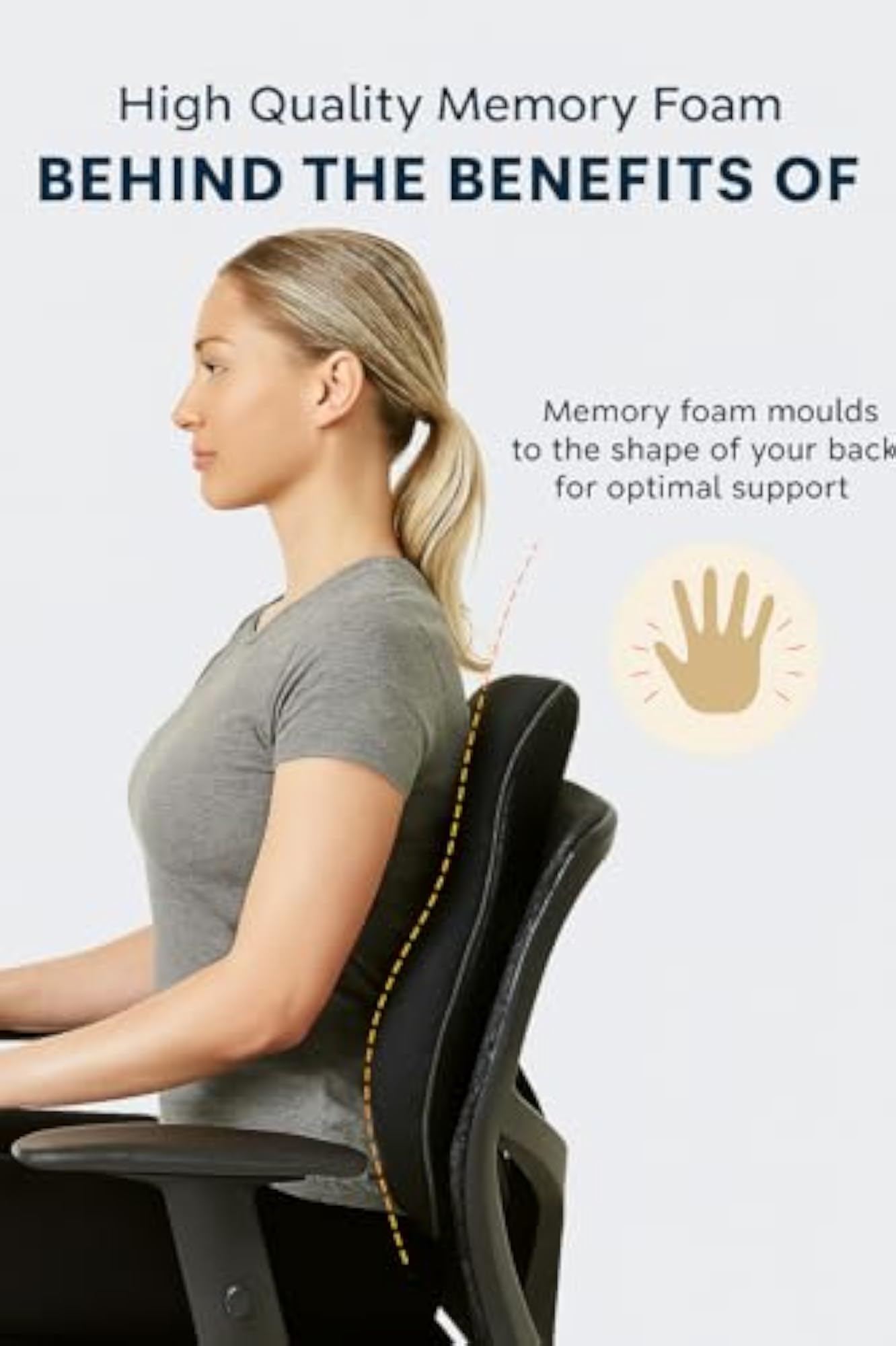 Memory Foam Lumbar Support Cushion for Car