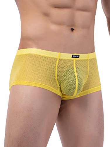 Ikingsky Men's Lace Boxer Briefs See Through Bulge Shorts Underwear Sexy Semi Sheer Trunk Under Panties (Medium, 6 Pack) #TOP5