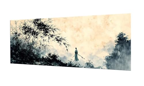 Diamond painting bambou grand format 60x150cm avec kit complet broderie diamant 5D