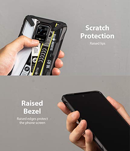 Image of Ringke Fusion-X Design Case for Xiaomi Redmi Note 9 Pro Case Back Cover, [Military Drop Tested] Hard PC TPU Bumper Impact Resistant Protection for Redmi Note 9 Pro Back Cover Case - Ticket Band