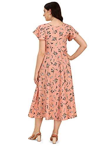 Image of OOMPH! Dress for Women Stylish | One Piece for Women Long | Trendy Long One Piece Summer Outfit | Lightweight Flared Maxi Dress for Casual & Holiday Wear