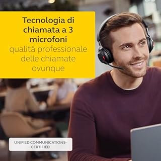 Jabra Evolve2 65 Wireless PC Headset – Noise Cancelling, Tutte le piattaforme, USB-A dongle, Nero, Stereo
