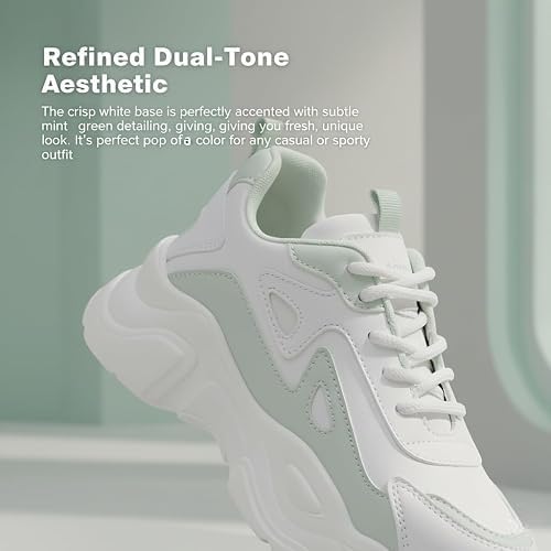Image of Women's Chunky Lace-Up Sneakers, Colour Block Platform Casual Shoes