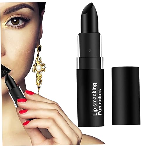 Matte lápiz labial, lápiz labial de terciopelo de larga duración de lápiz labial de labios mate impermeable para maquillaje temático de Halloween, negro de Halloween, negro