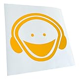 Kiwistar - Adhesivo para coche, música, bajo, 12 x 10 cm, amarillo, para tuning, vehículo, camión, bicicleta, SUV, portátil