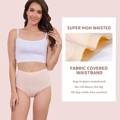 Image of Womens Underwear Pack,C Section High Waisted Tummy Control Moisture-Wicking Brief Underwear,plus size Panties 6Packs