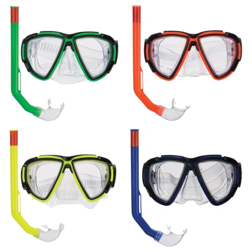 Kit Mergulho Adulto Juvenil Com Máscara E Snorkel Cores Sortidas