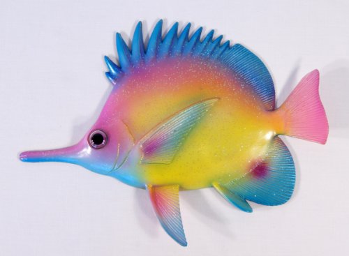 Handpainted C-A Gliter Cartoon Tropical Fish Wall Mount Decor Plaque 6" (Set Of 6) #TOP3
