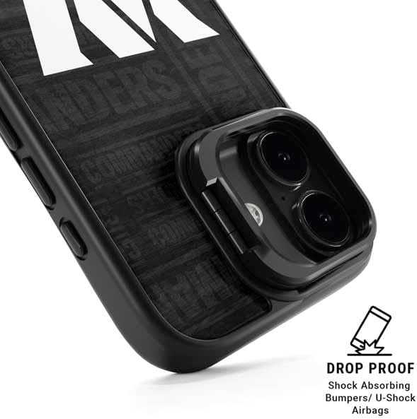Skinit Kickstand Phone Case Compatible with iPhone 17 - Officially Licensed NFL Washington Commanders Black and White Design
