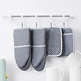 KÜCHENHILFE & PERFEKTES GESCHENK - Die klassische graue Farbe mit einzigartigem Design und praktischer Funktion. Das VHAUSE-Topflappen-Set wird dazu beitragen, große Bewunderung zu gewinnen, sei es als Backhilfe oder als Geschenk an Freunde und Familien.