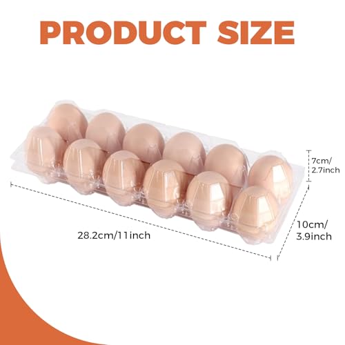 Haploon 120 Pcs Plastic Egg Cartons Cheap Bulk 12 Count Clear Empty Egg Cartons Reusable Egg Holder, 2x6 Grids Egg Trays for Refrigerator Use, Chicken Farming, Family Storage, Market Display - Image 4