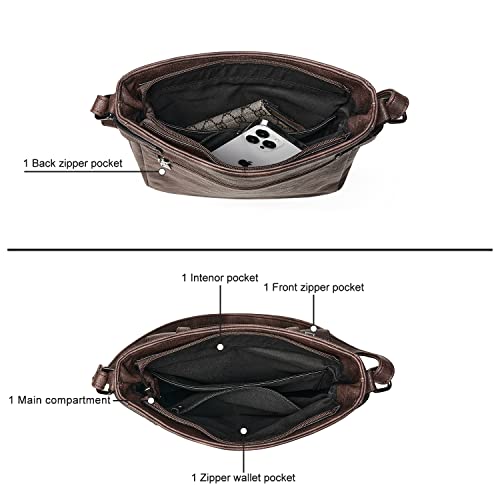 Crossbody Bags for Women Leather Purses: Fashion Women's Shoulder Handbags Medium Size Travel Ladies Cross Body Bag3