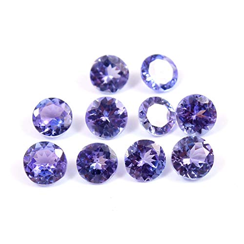 Lot von 10 Stück Natürlicher Tansanit 5mm Runden Form Facettierter geschnittener loser Edelstein für die Schmuckh erstellung | AAA Qualität 1MM bis 10mm Runden kalibrierte Größe Halbedelstein Cover