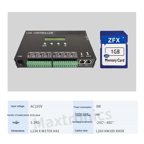 Controlador de píxeles SPI H807SA con protocolo Artnet para tiras LED WS2811 y WS2812b 3