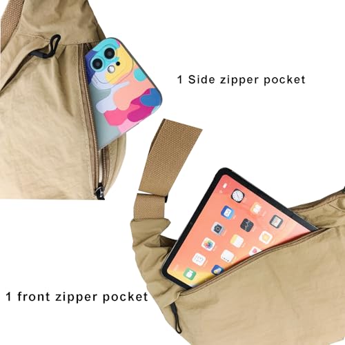Image of Crescent Crossbody Bags for Women Nylon Travel Luna Hobo Bag Dumpling Purse