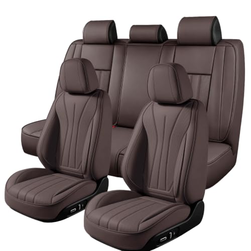 Image of Car Seat Covers Full Set for Toyota RAV4 Hybrid 2016-2026, Brown | Custom Nappa Leather with Full Coverage Waterproof and All-Season Comfort, Designed for Daily Family Use & Pet Scratches