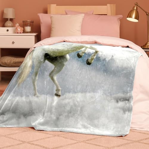 Couverture microfibre chaude et douce jeté de canapé licorne - 8