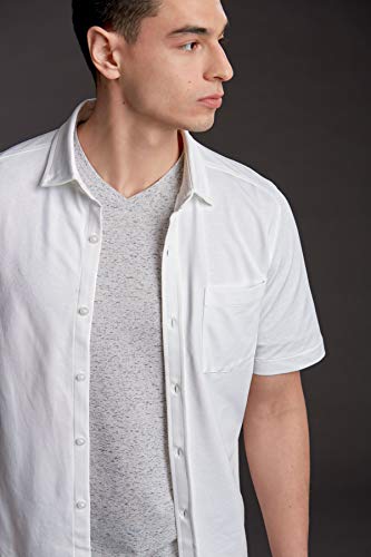 Cutter & Buck Men's Short Sleeve Cotton-Blend Knit Reach Oxford Shirt4