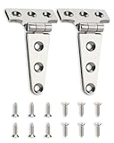 Turnirace 316 Stainless Steel 4 in x 2 in T Hinges, Marine Grade Heavy Duty Hinges with Screws for Hatch, Yacht, Gate, Door, Fence, Barn, Cabinets, Windows (2 Pack)