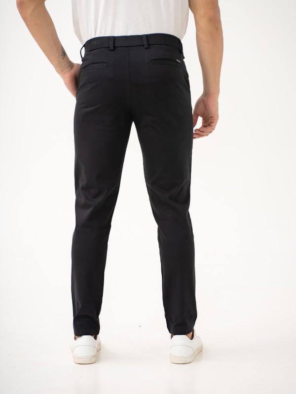 Image of The Pant Project Luxury Cotton Chinos Pants for Men | Stylish Slim Fit Men's Wear Trousers for Office or Party | Mens Fashion Dress Trouser with 2 Way Stretch