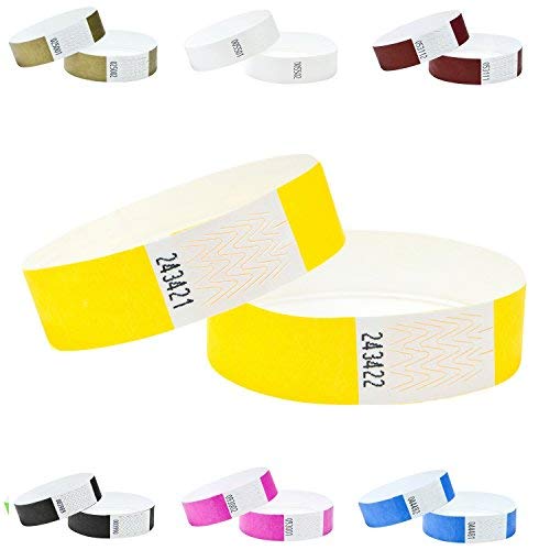 J&R Wristbands Paper Like Made from Tyvek. 1000 Pack Sunshine Yellow Event bracelts — image 1