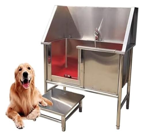 Image of HEYDGBBZ Pet Washing Station, Pool,Dog Bathtub,Dog Grooming Bath Tub Stainless Steel Cat, Sink for Home, Salon(40in/100cm,Depth 15.7in/40cm)
