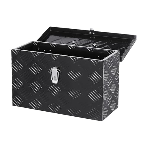 VEVOR Boîte à outils pour camion en aluminium 406 x 190 x 254 mm, coffre de benne de pick-up verrouillage, plaqué à rayures, avec poignée supérieure et...